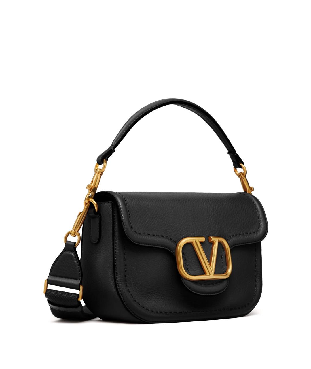 VALENTINO Черная кожаная сумка через плечо, фото 2