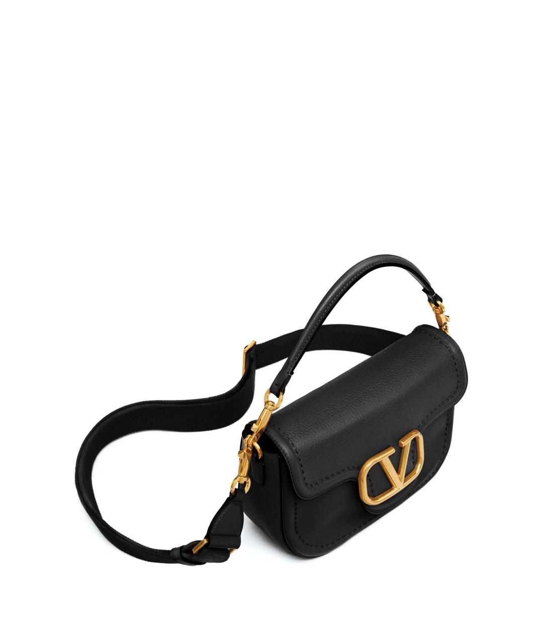 VALENTINO Черная кожаная сумка через плечо, фото 5