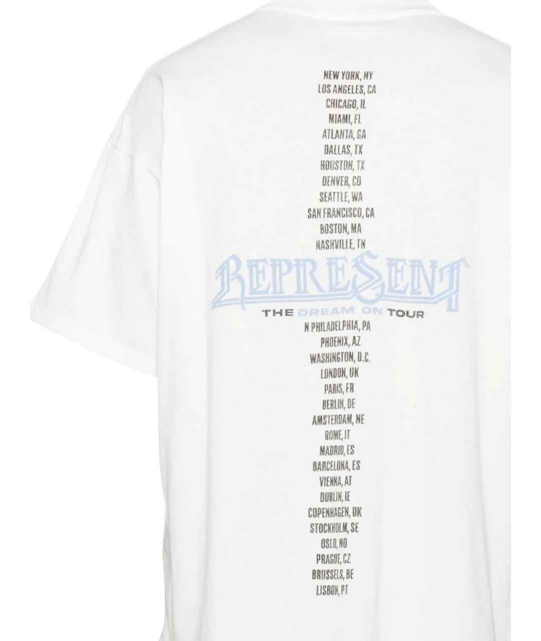 REPRESENT Белая хлопковая футболка, фото 3