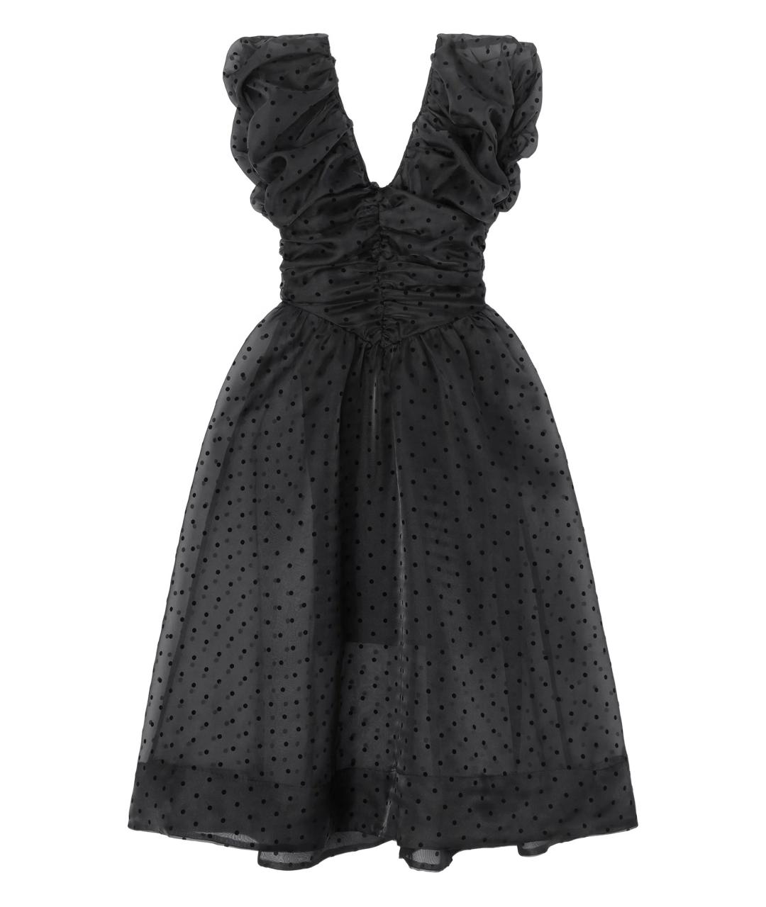 GANNI Черное полиэстеровое платье, фото 1