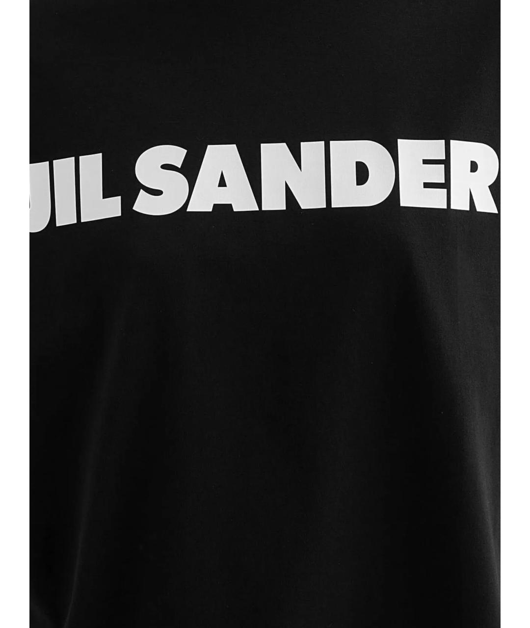 JIL SANDER Черная хлопковая футболка, фото 2