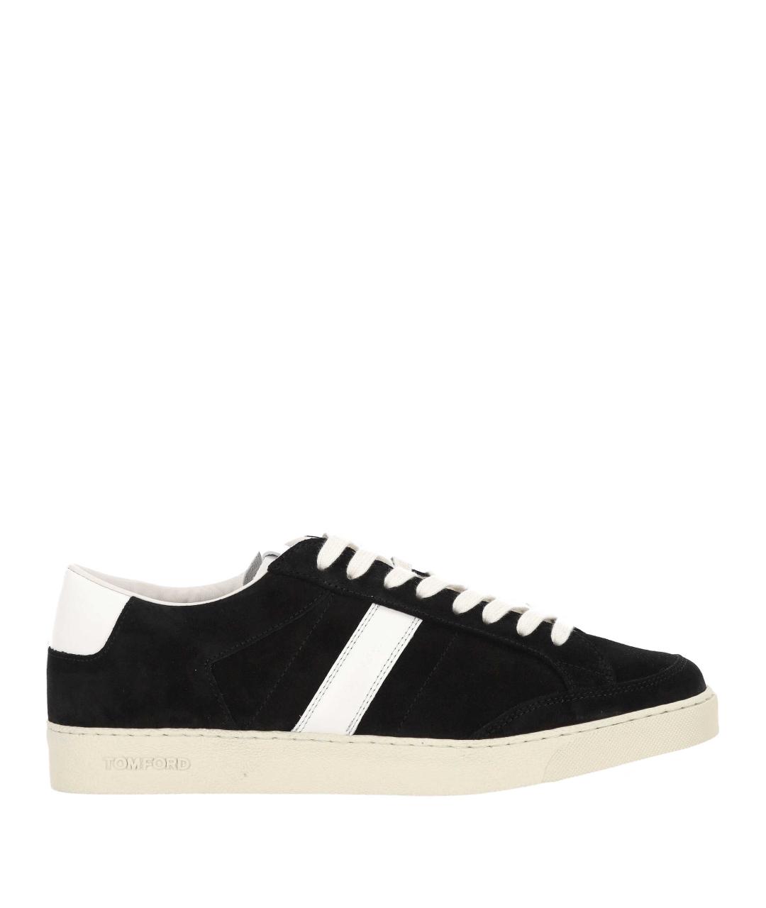 TOM FORD Черные замшевые низкие кроссовки / кеды, фото 1
