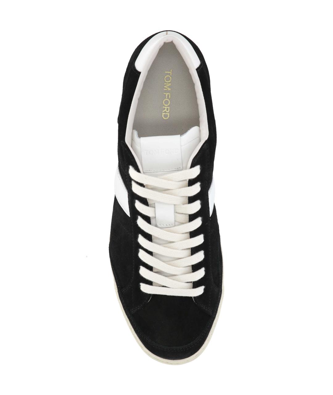 TOM FORD Черные замшевые низкие кроссовки / кеды, фото 4