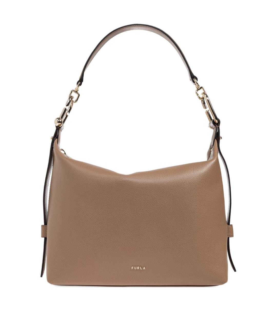 FURLA Коричневая кожаная сумка через плечо, фото 1