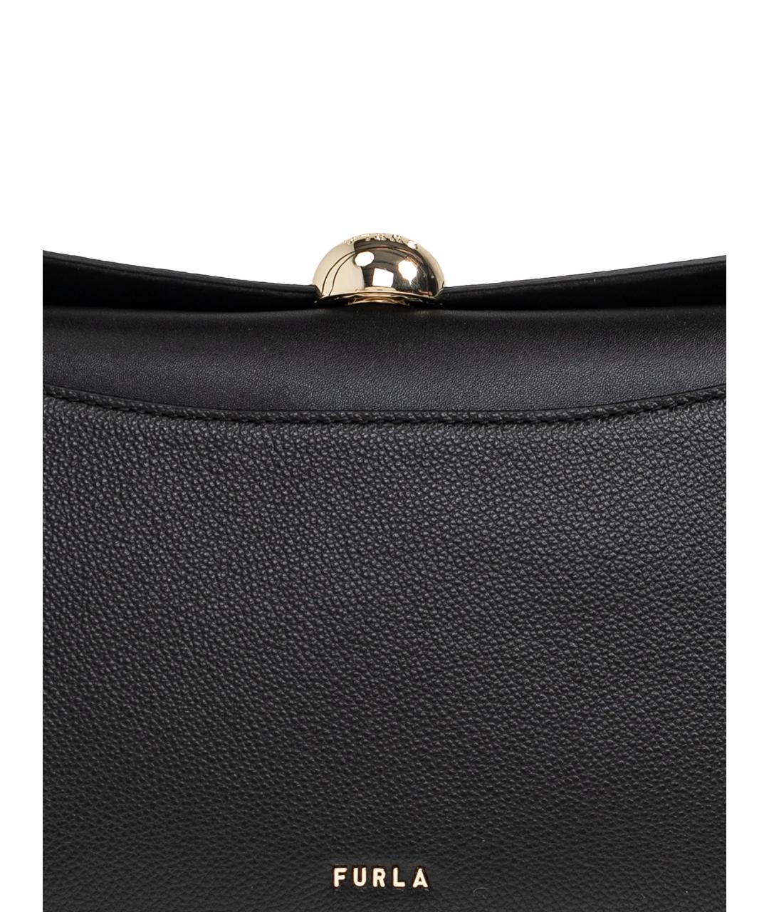 FURLA Черная кожаная сумка через плечо, фото 4
