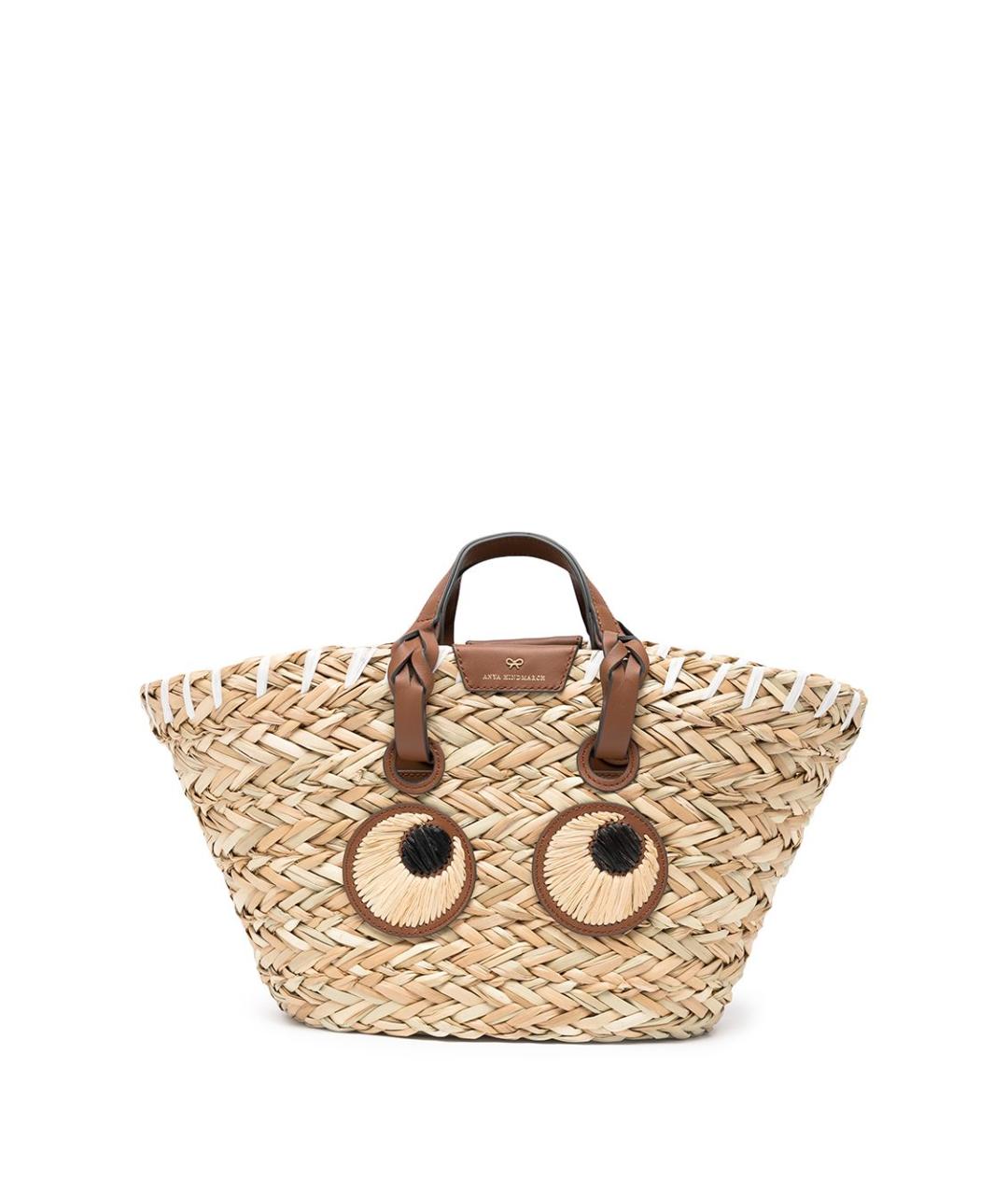 ANYA HINDMARCH Бежевая пелетеная сумка тоут, фото 1