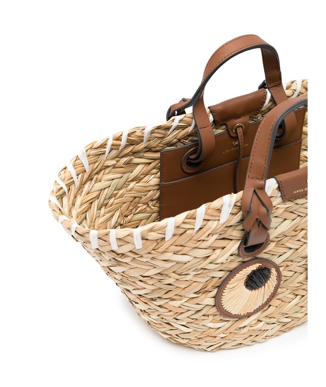 ANYA HINDMARCH Бежевая пелетеная сумка тоут, фото 4