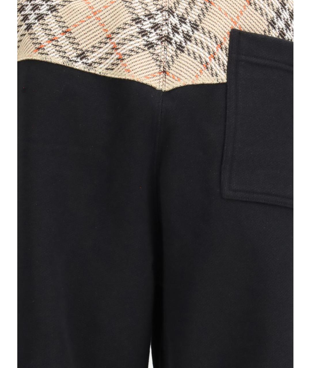 BURBERRY Черные хлопковые повседневные брюки, фото 3