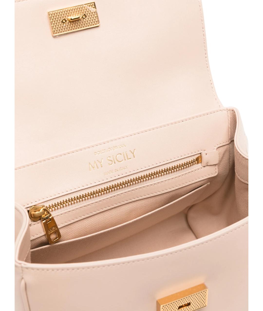 DOLCE&GABBANA Розовая кожаная сумка тоут, фото 4