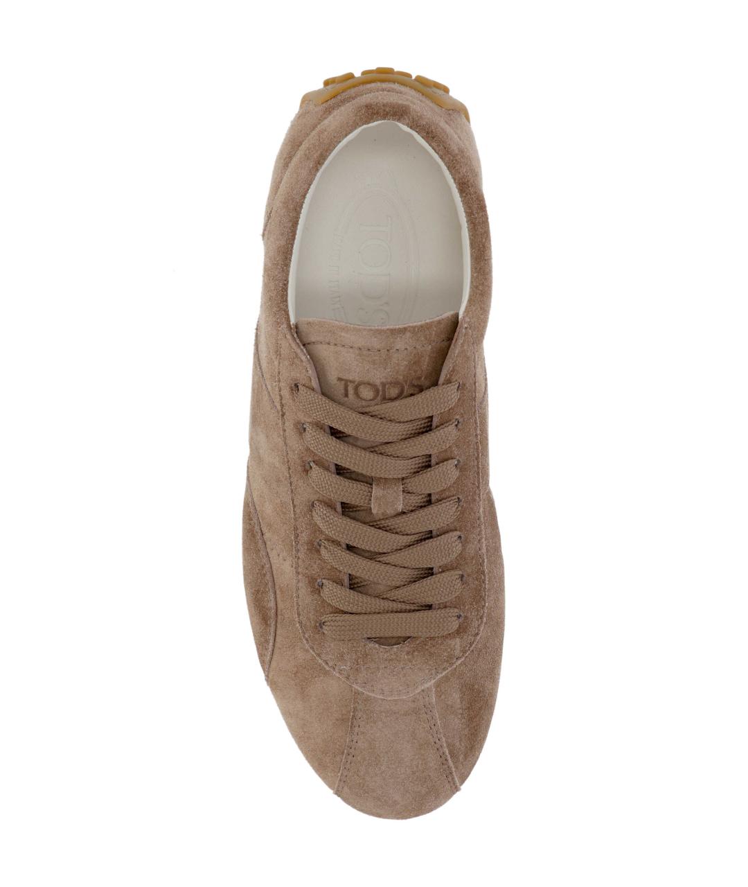 TOD'S Коричневые замшевые кроссовки, фото 4