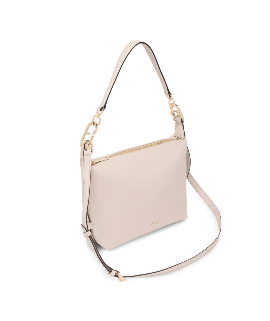 FURLA Бежевая кожаная сумка через плечо, фото 2