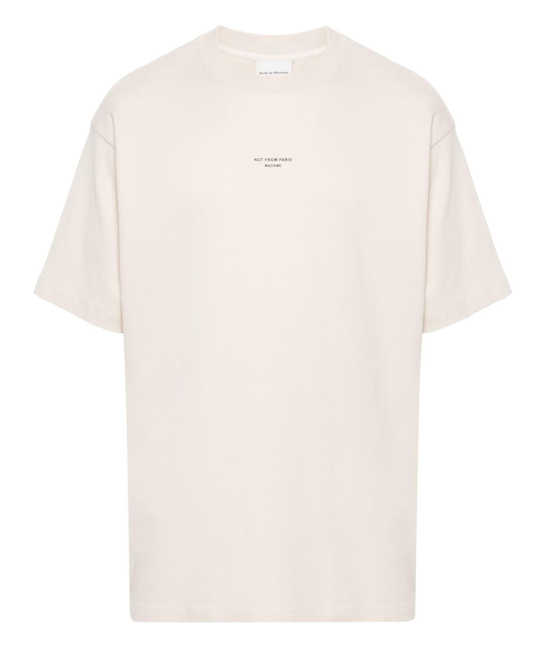 Drole de Monsieur Бежевая хлопковая футболка, фото 1