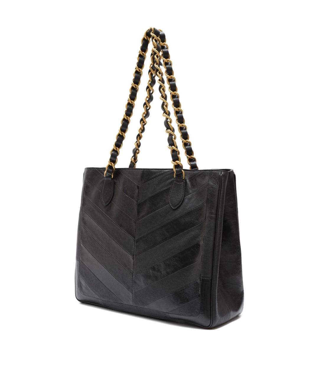 VALENTINO Черная кожаная сумка тоут, фото 2