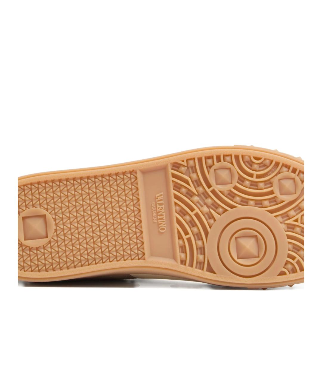 VALENTINO Бежевые замшевые низкие кроссовки / кеды, фото 5