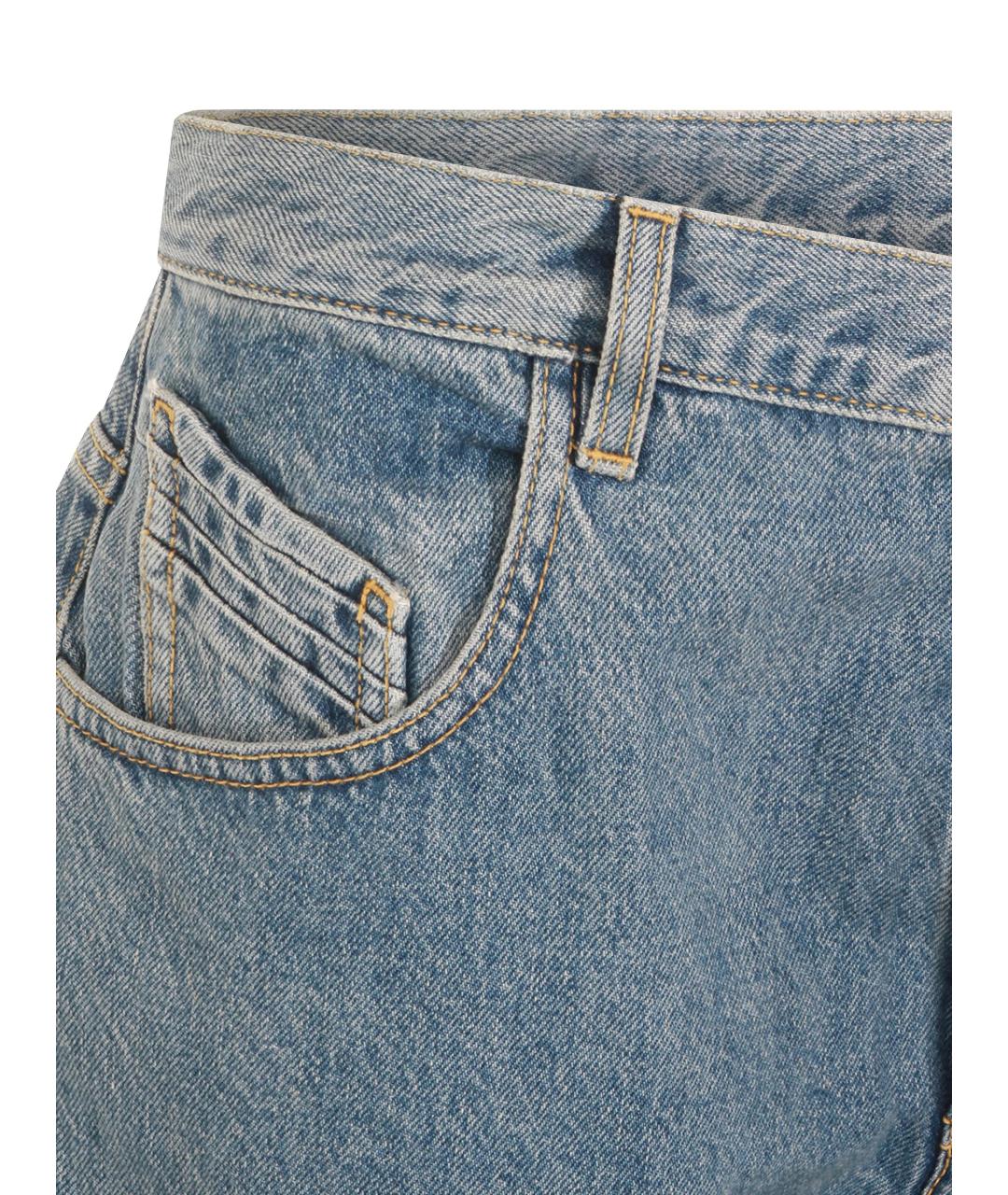 THE ATTICO Синие хлопковые прямые джинсы, фото 2