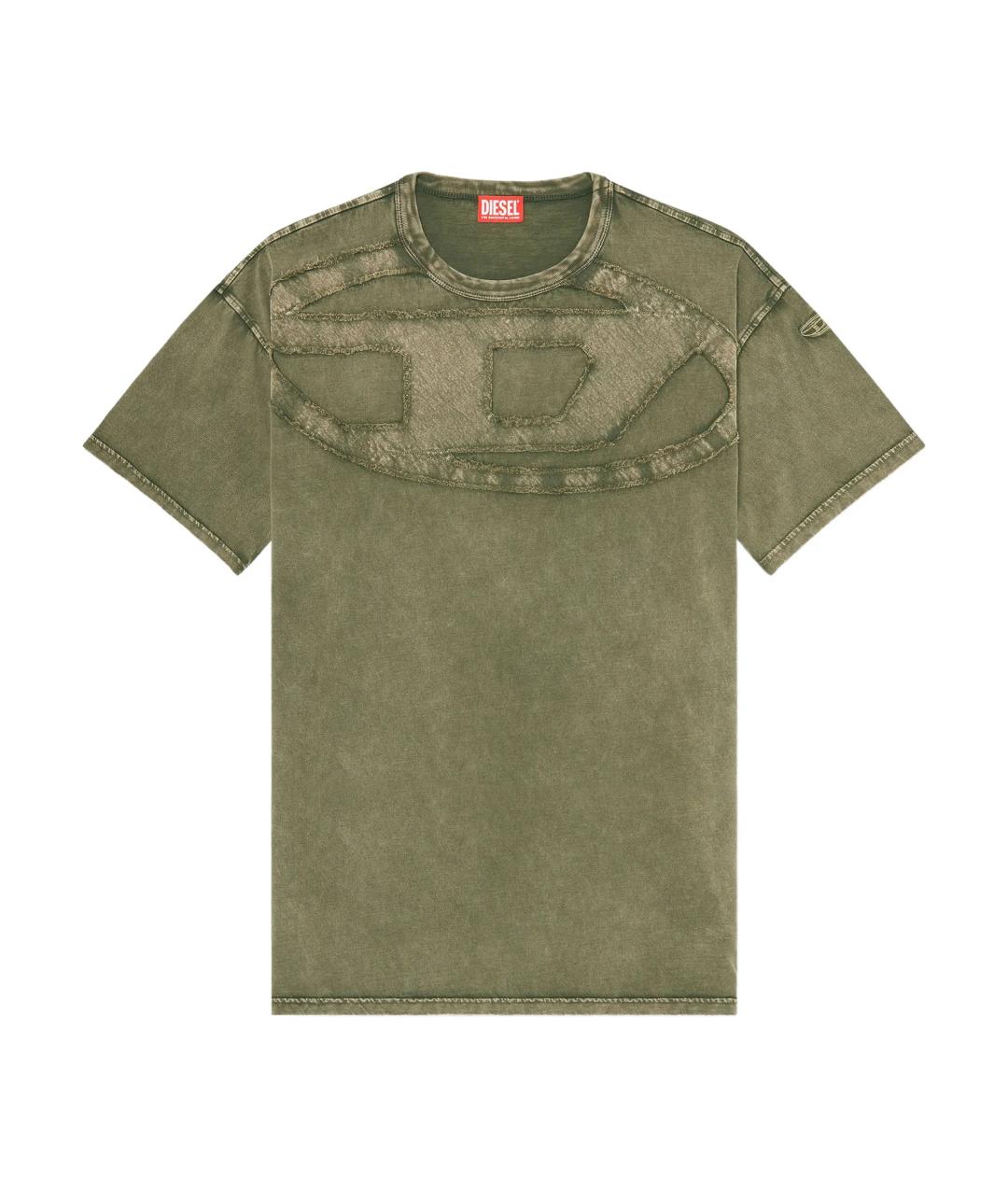 DIESEL Зеленая хлопковая футболка, фото 1