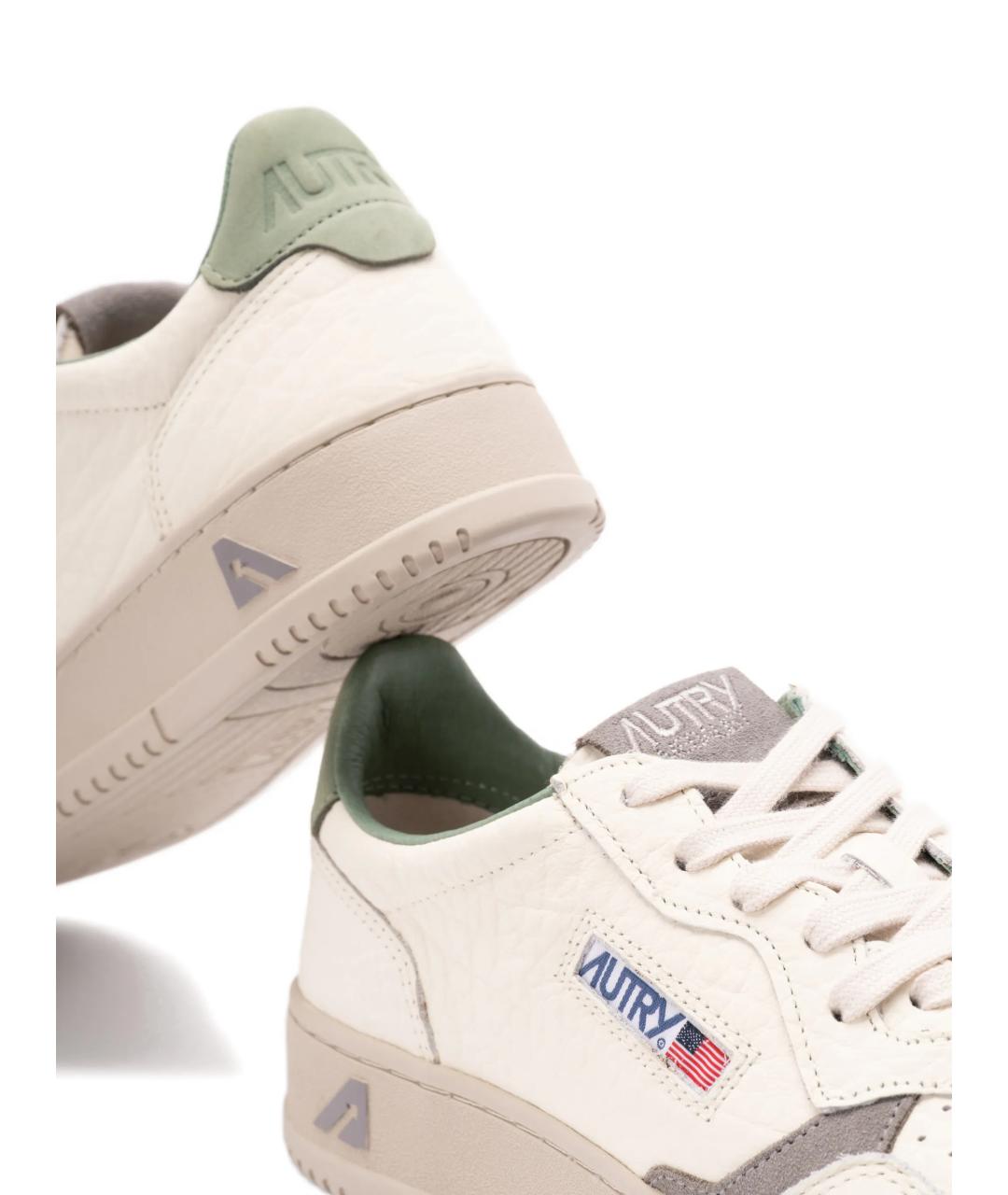 AUTRY Белые кожаные низкие кроссовки / кеды, фото 4