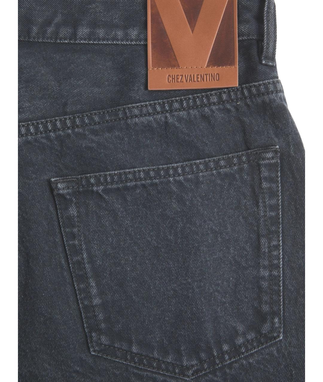 VALENTINO Черные хлопковые прямые джинсы, фото 3