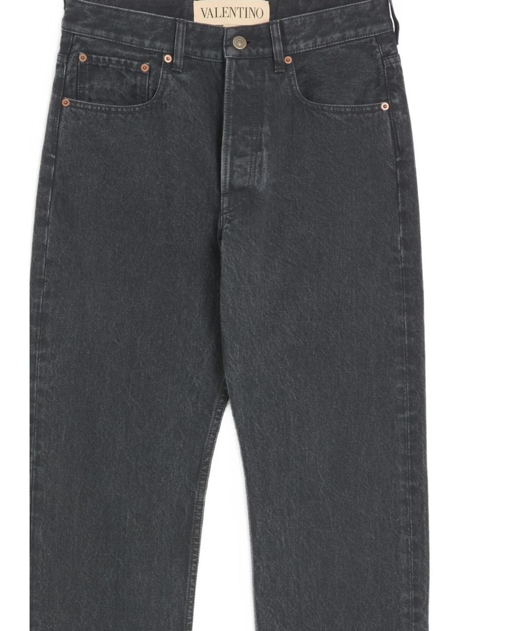 VALENTINO Черные хлопковые прямые джинсы, фото 2
