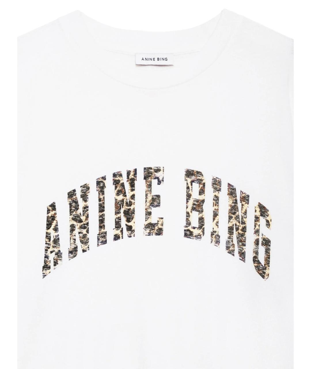 ANINE BING Белая хлопковая футболка, фото 2