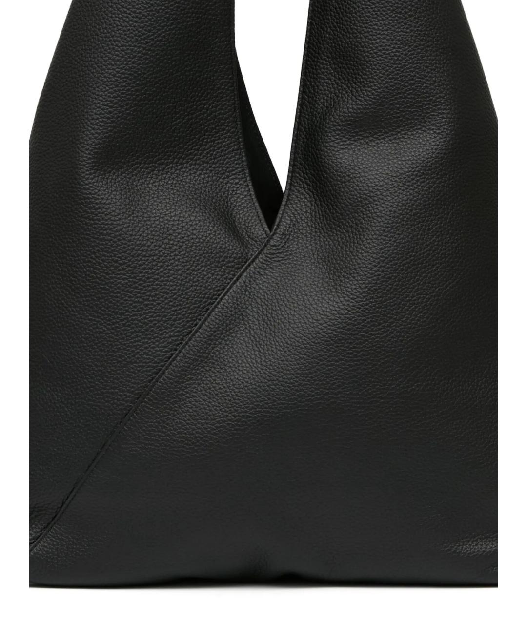 MM6 MAISON MARGIELA Черная кожаная сумка с короткими ручками, фото 3