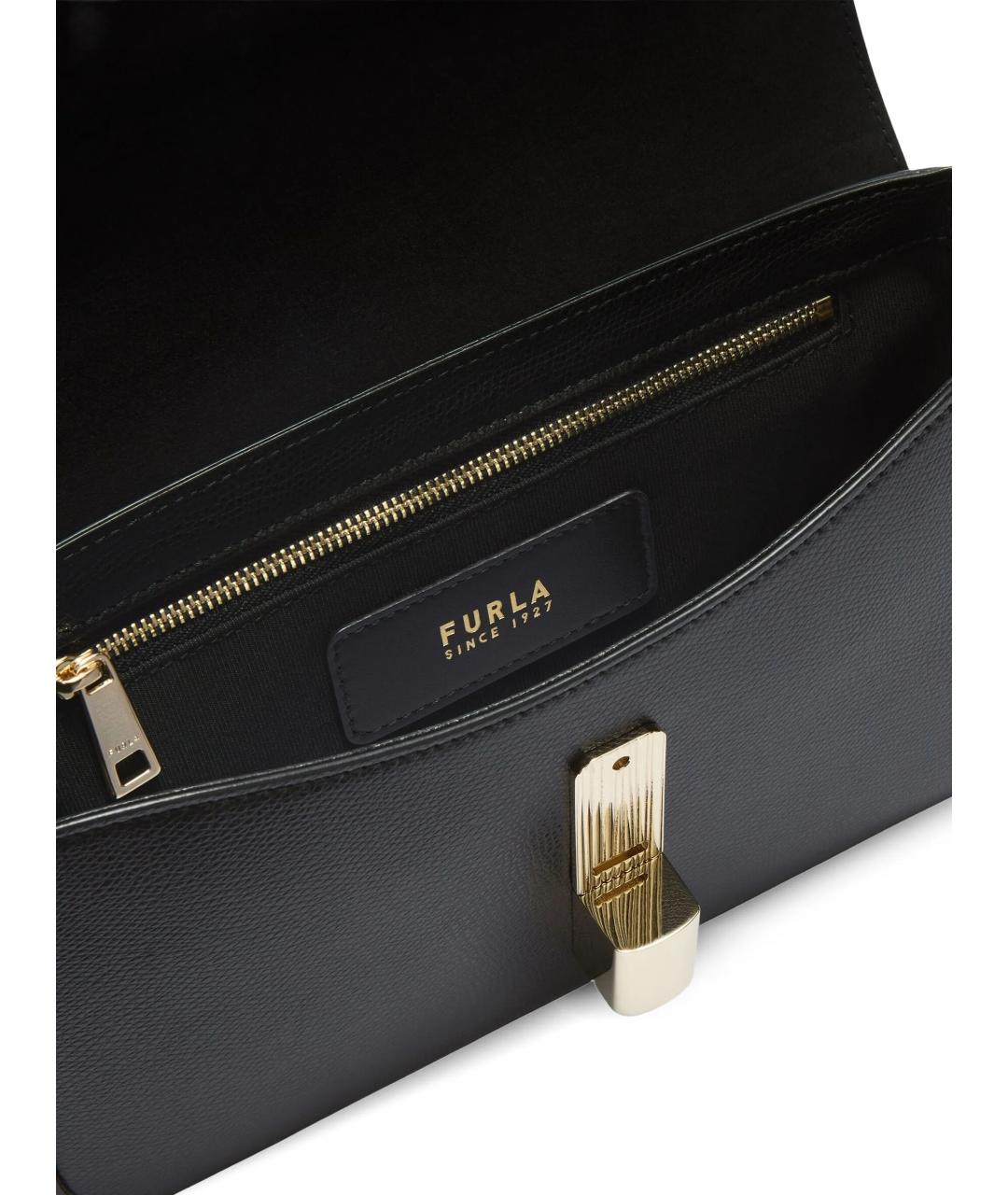 FURLA Черная кожаная сумка через плечо, фото 5