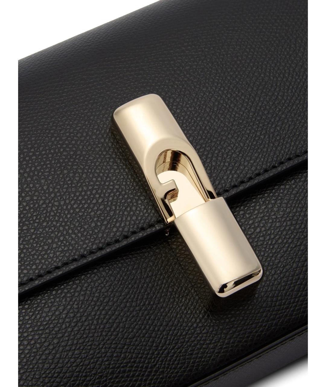 FURLA Черная кожаная сумка через плечо, фото 4