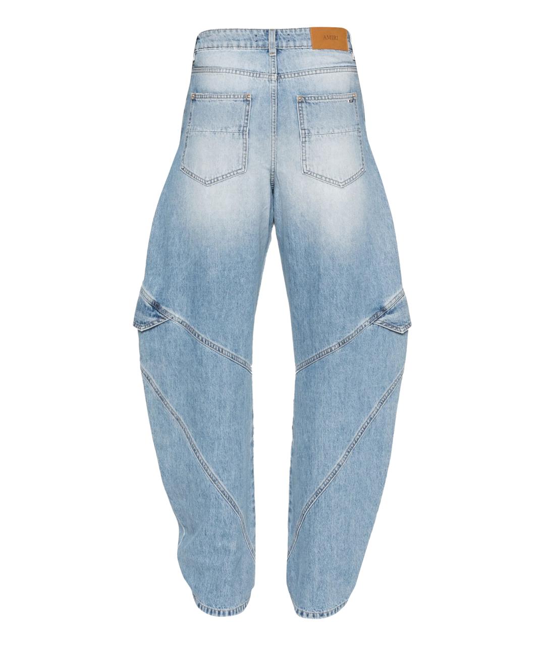 AMIRI Голубые хлопковые прямые джинсы, фото 3