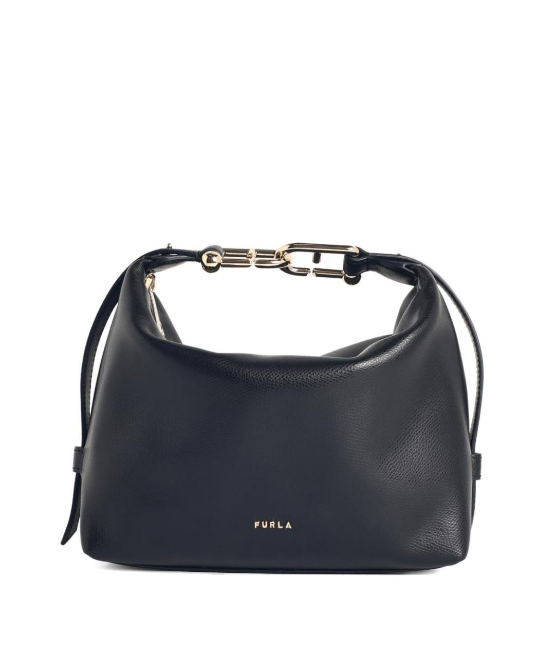FURLA Черная кожаная сумка через плечо, фото 1