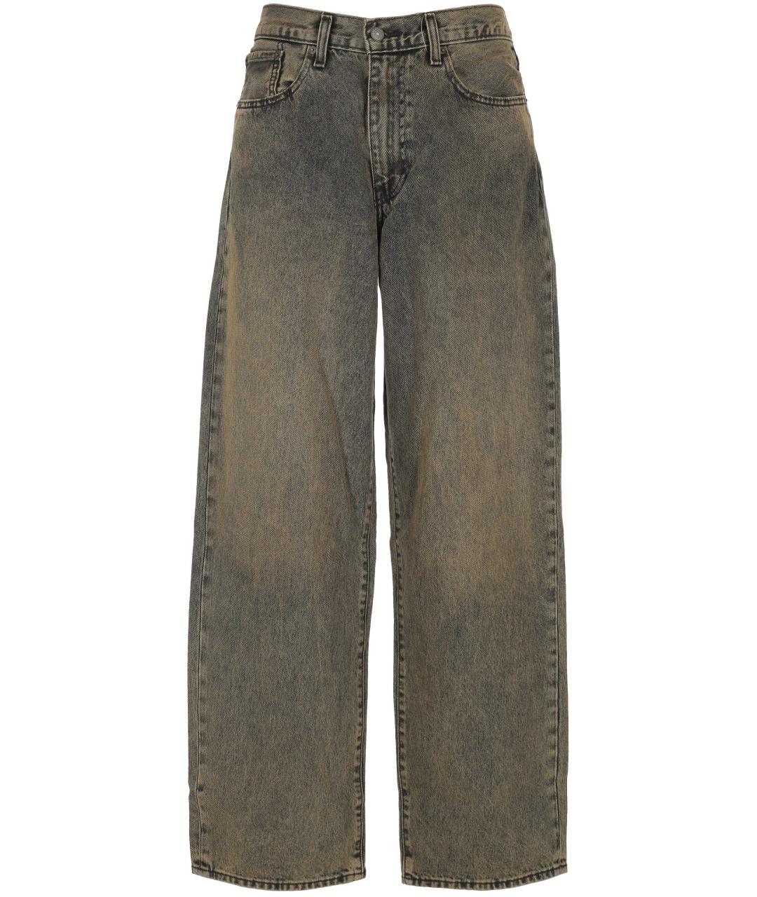 LEVI'S Коричневые хлопковые прямые джинсы, фото 1