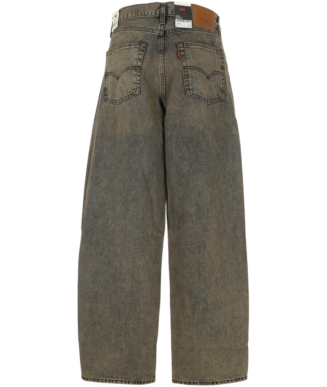 LEVI'S Коричневые хлопковые прямые джинсы, фото 3