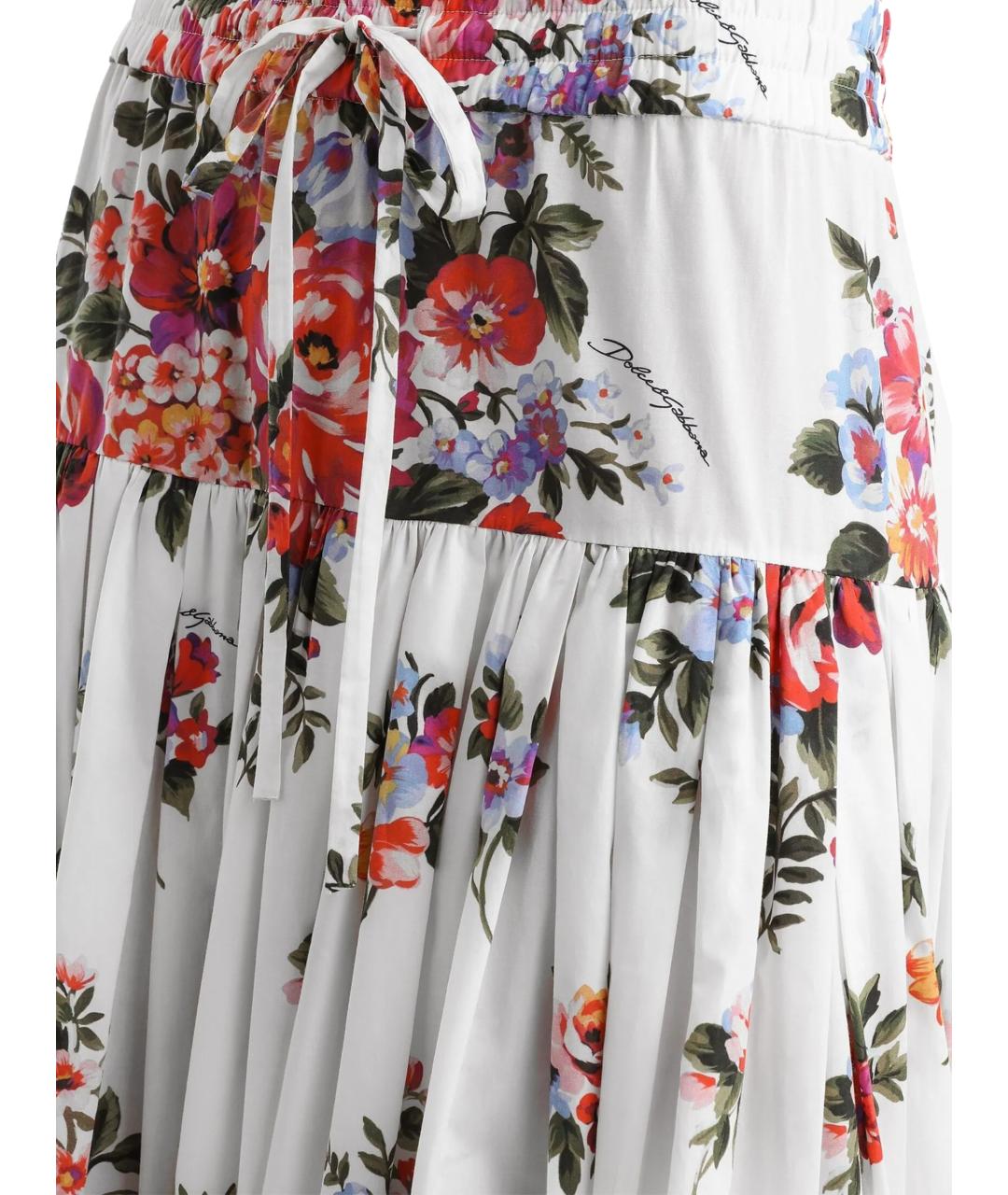 DOLCE&GABBANA Белая хлопковая юбка макси, фото 2