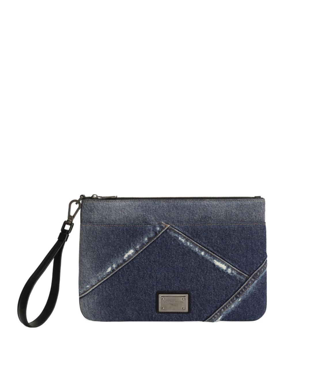 DOLCE&GABBANA Синяя тканевая барсетка, фото 1