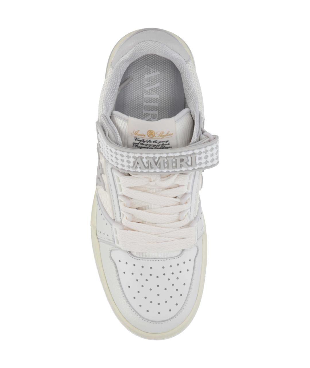 AMIRI Белые кожаные низкие кроссовки / кеды, фото 4