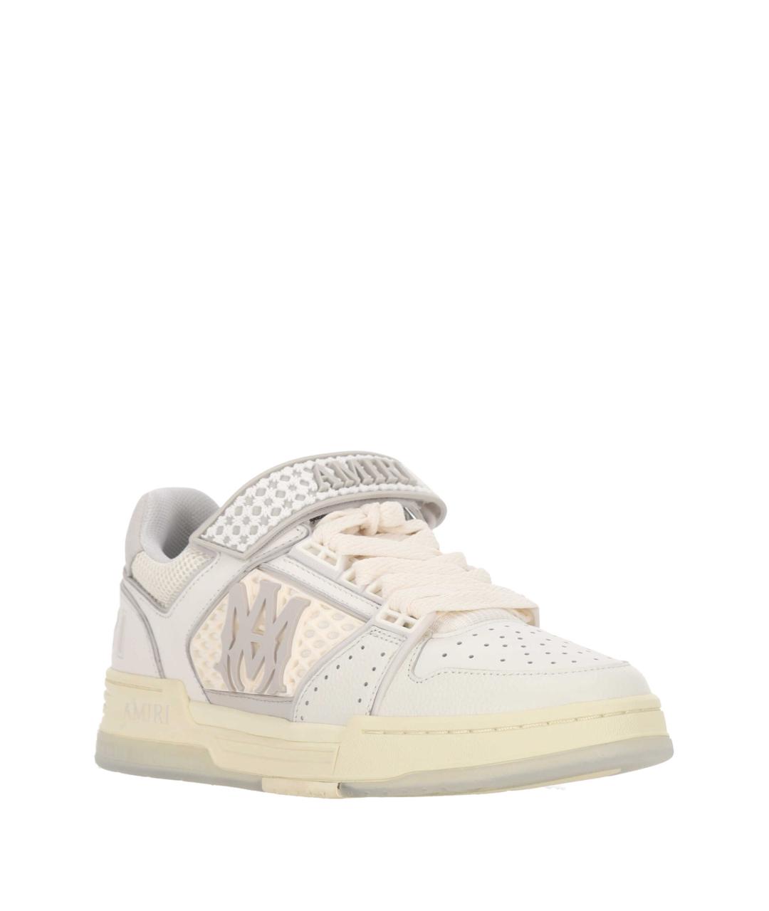 AMIRI Белые кожаные низкие кроссовки / кеды, фото 2