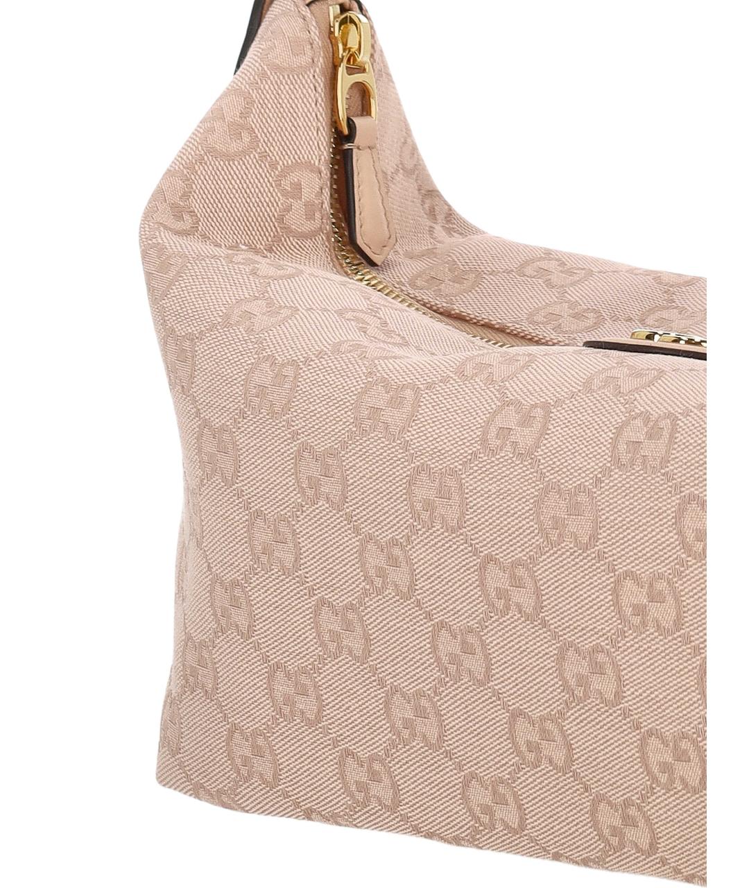 GUCCI Розовая тканевая сумка с короткими ручками, фото 4