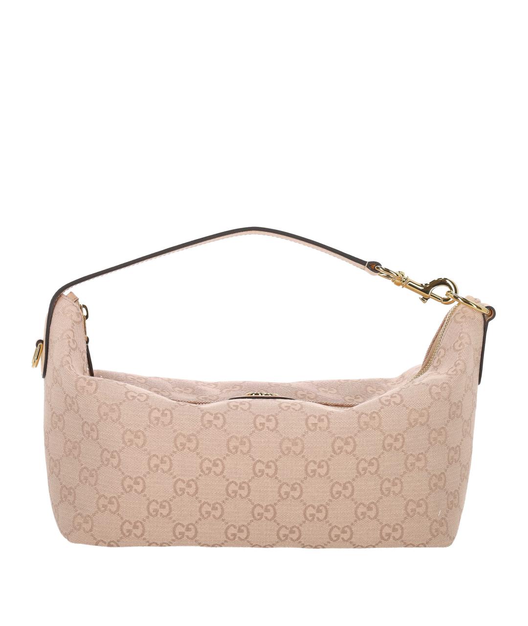 GUCCI Розовая тканевая сумка с короткими ручками, фото 1