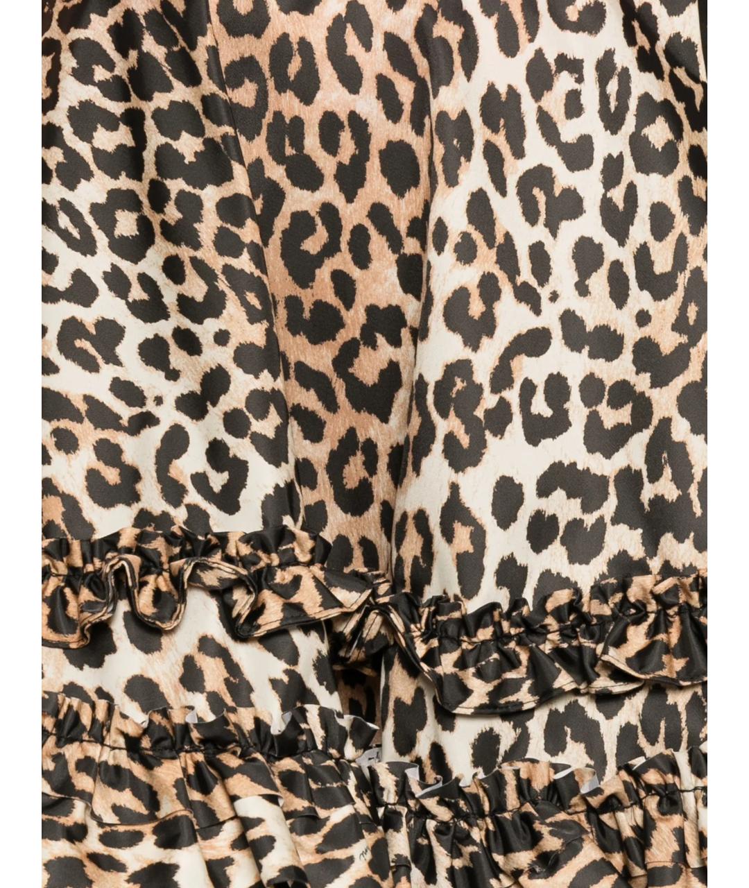 GANNI Коричневая полиамидовая юбка мини, фото 2