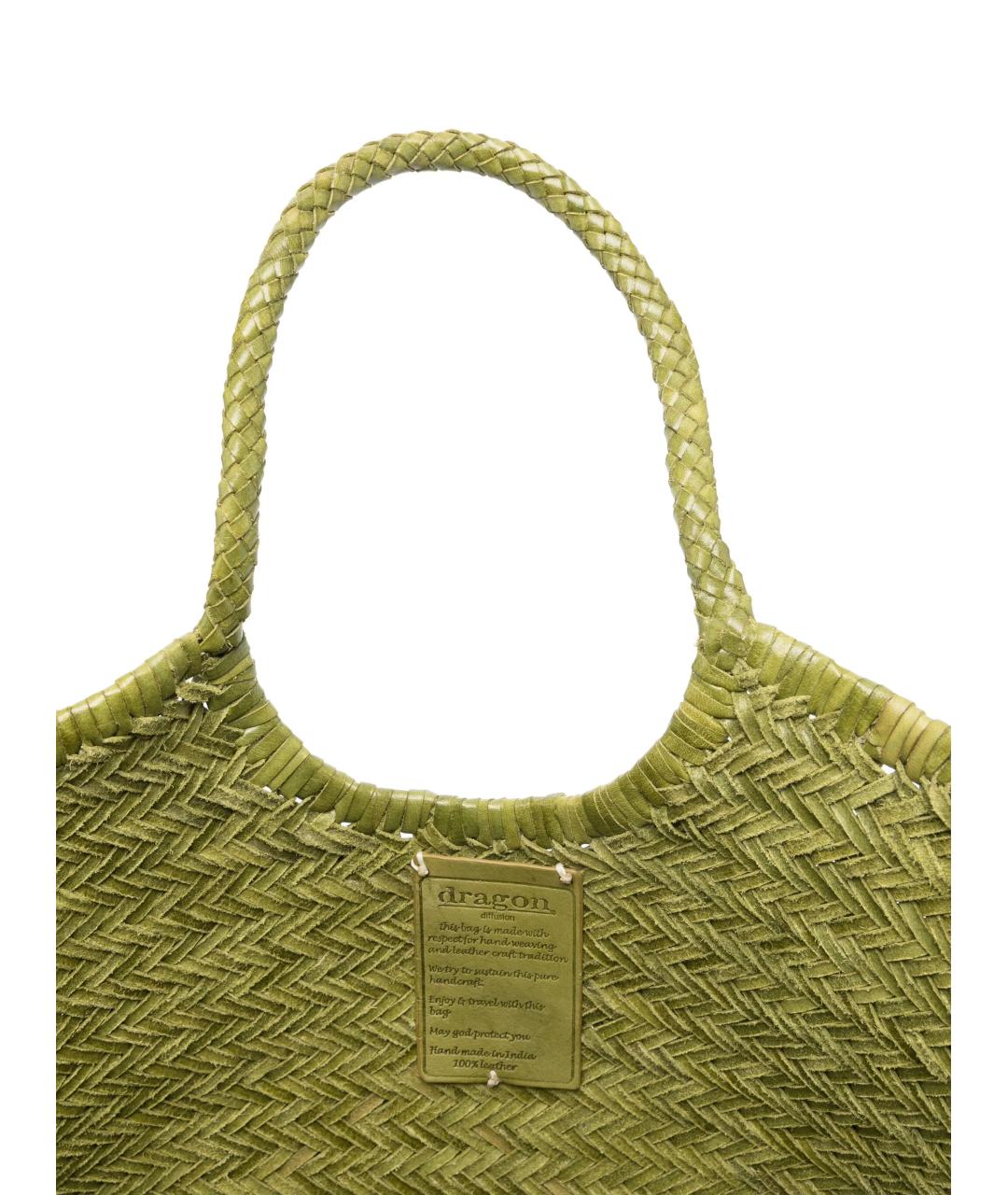 Dragon Diffusion Зеленая кожаная сумка тоут, фото 3