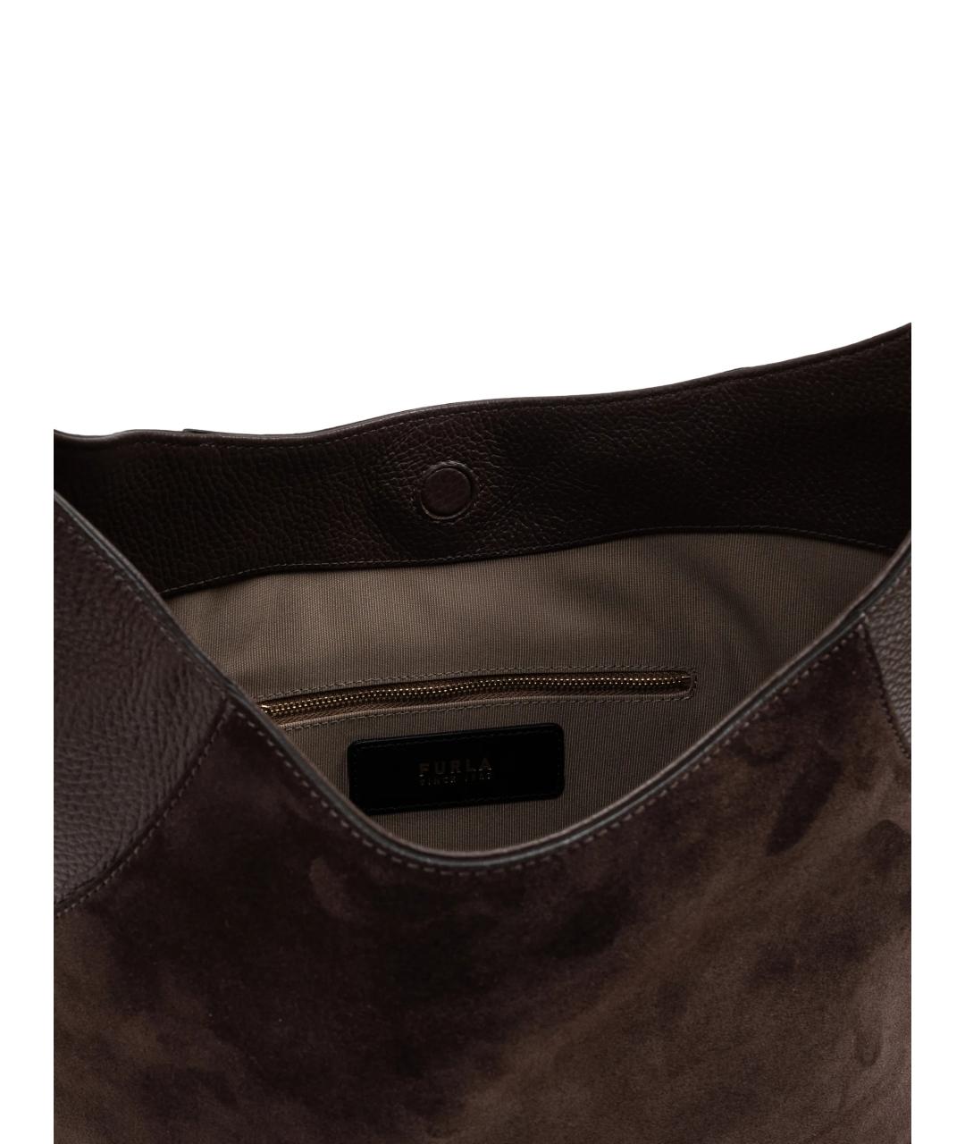 FURLA Коричневая замшевая сумка через плечо, фото 4