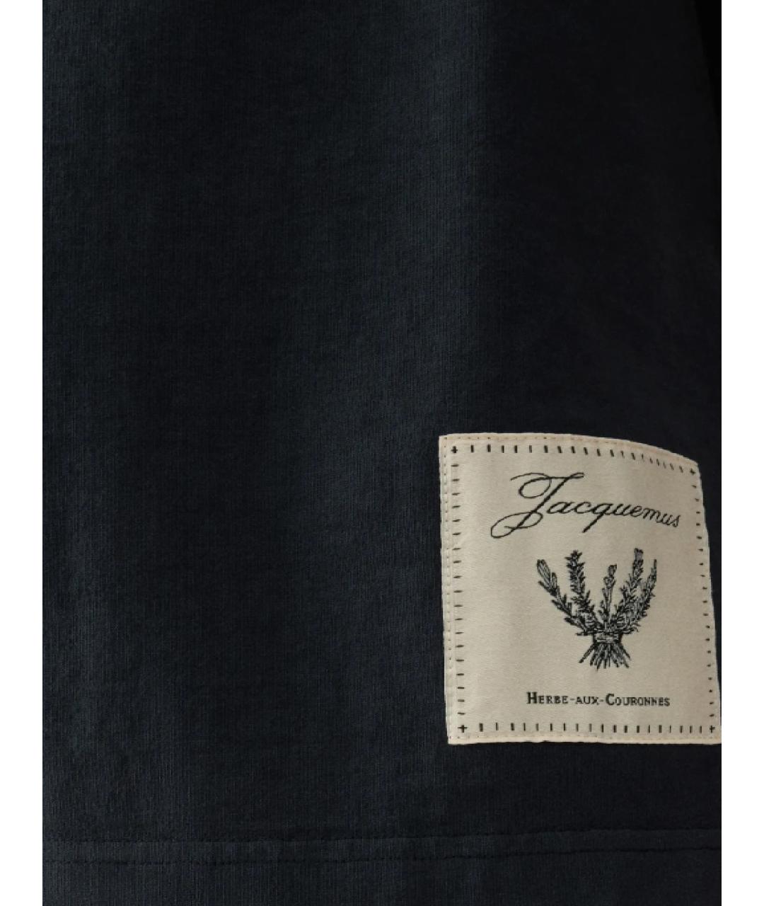 JACQUEMUS Синяя хлопковая футболка, фото 2