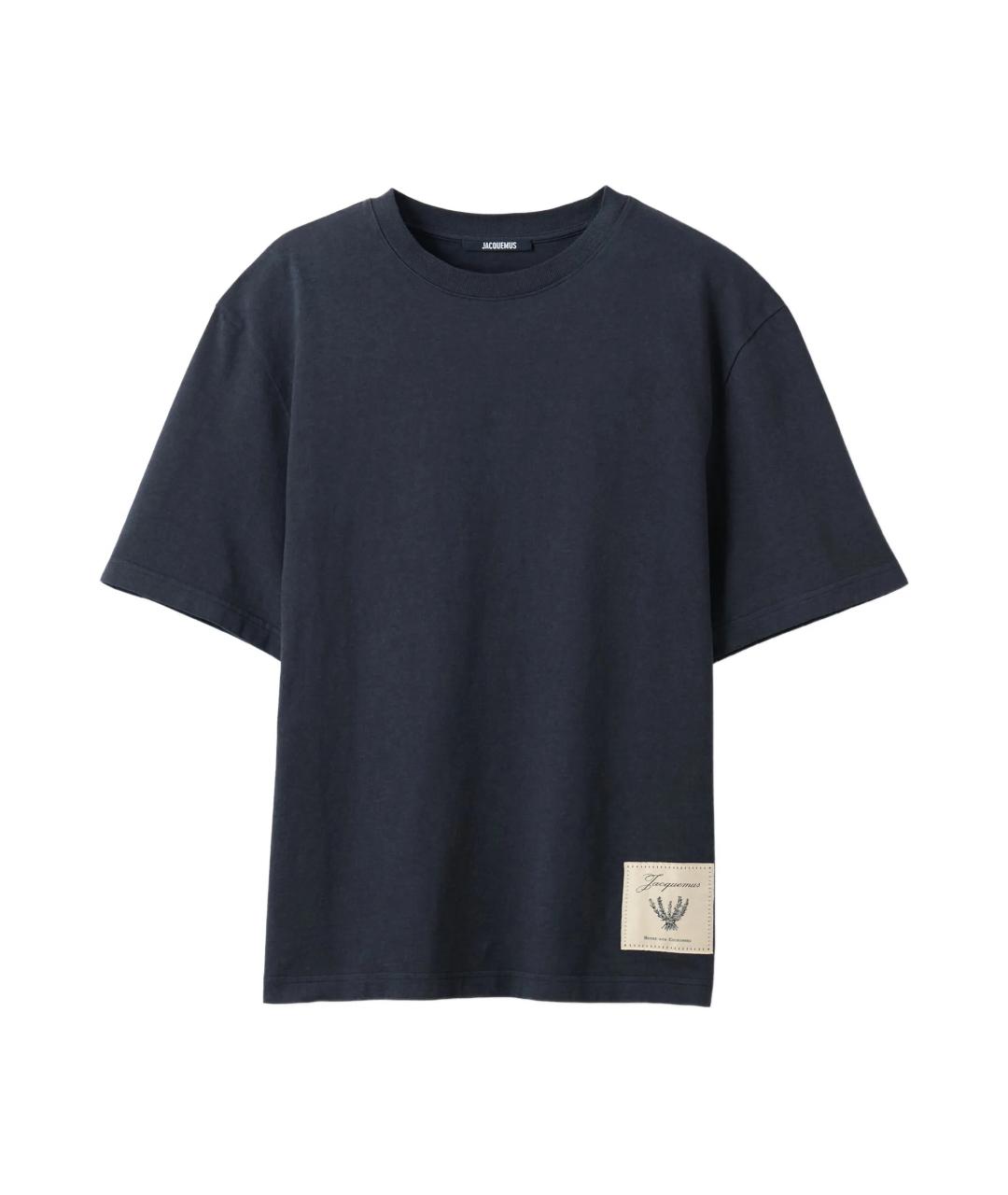 JACQUEMUS Синяя хлопковая футболка, фото 1