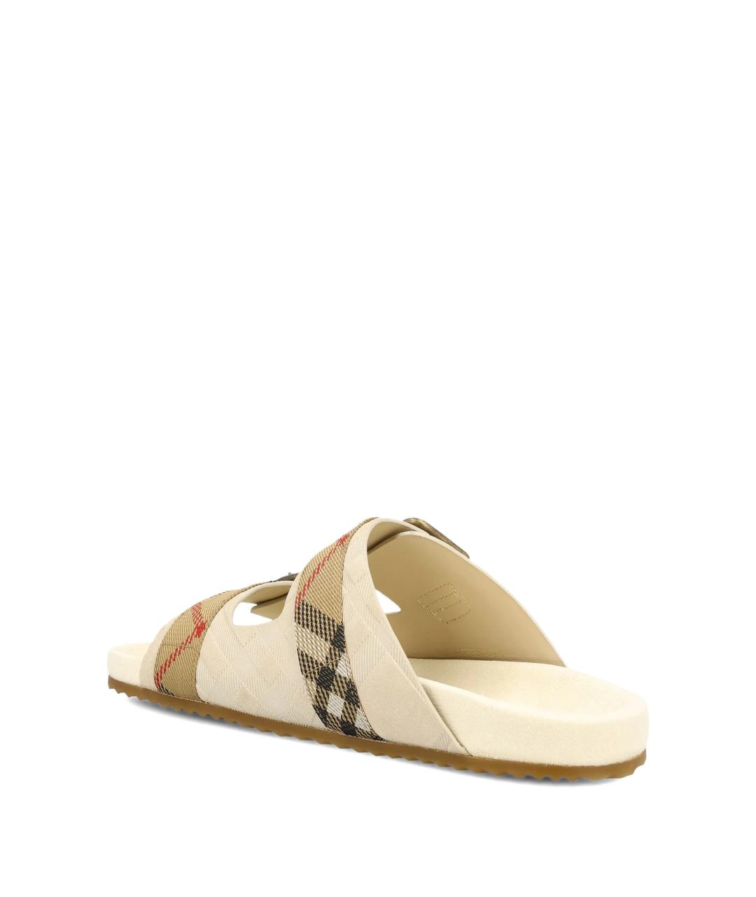 BURBERRY Бежевые замшевые шлепанцы, фото 3