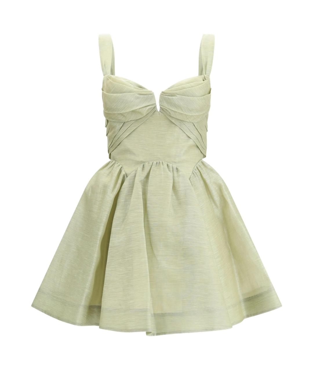 ZIMMERMANN Зеленые льняное вечернее платье, фото 1