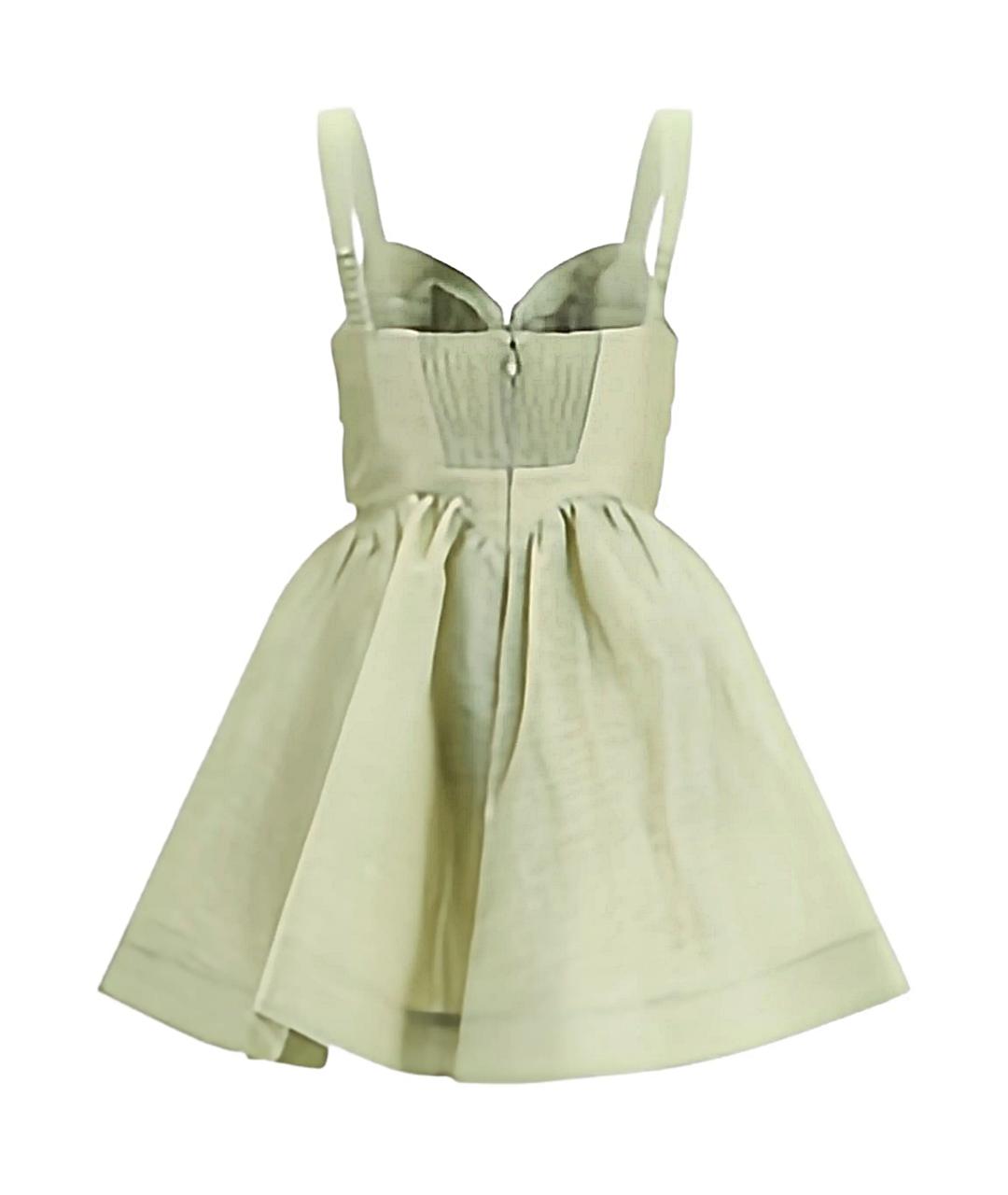 ZIMMERMANN Зеленые льняное вечернее платье, фото 3