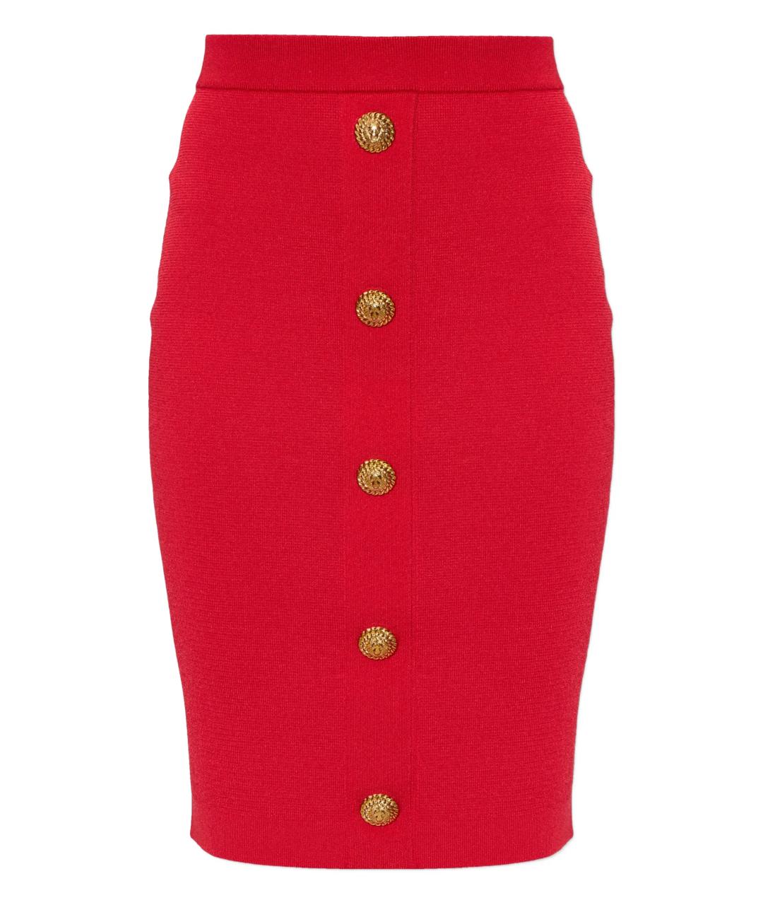 BALMAIN Фуксия вискозная юбка миди, фото 1