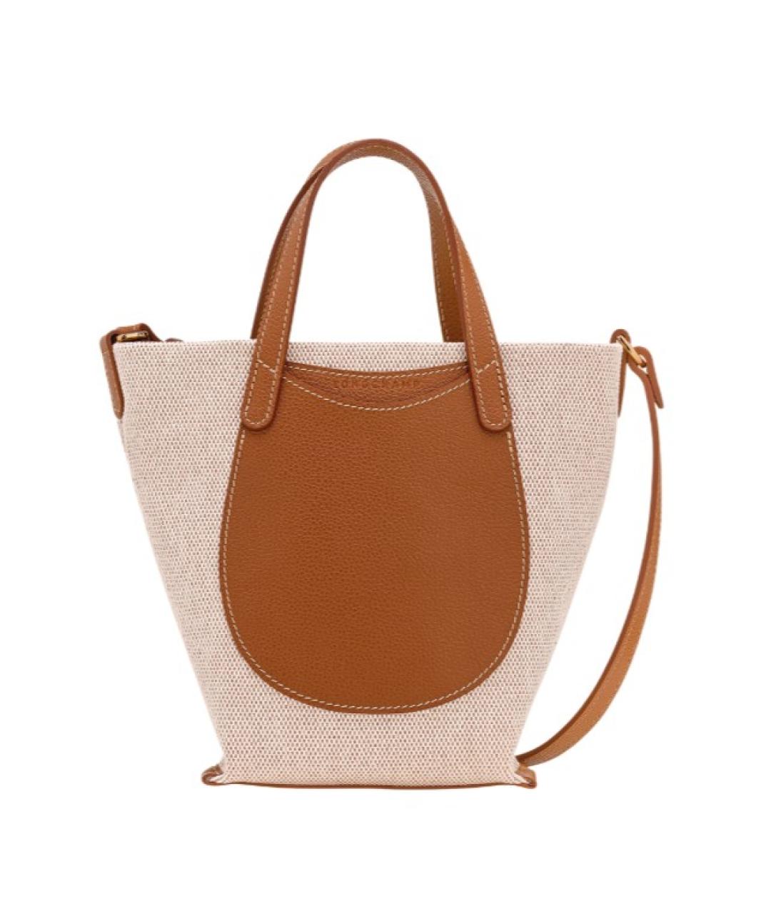 LONGCHAMP Коричневая тканевая сумка тоут, фото 1