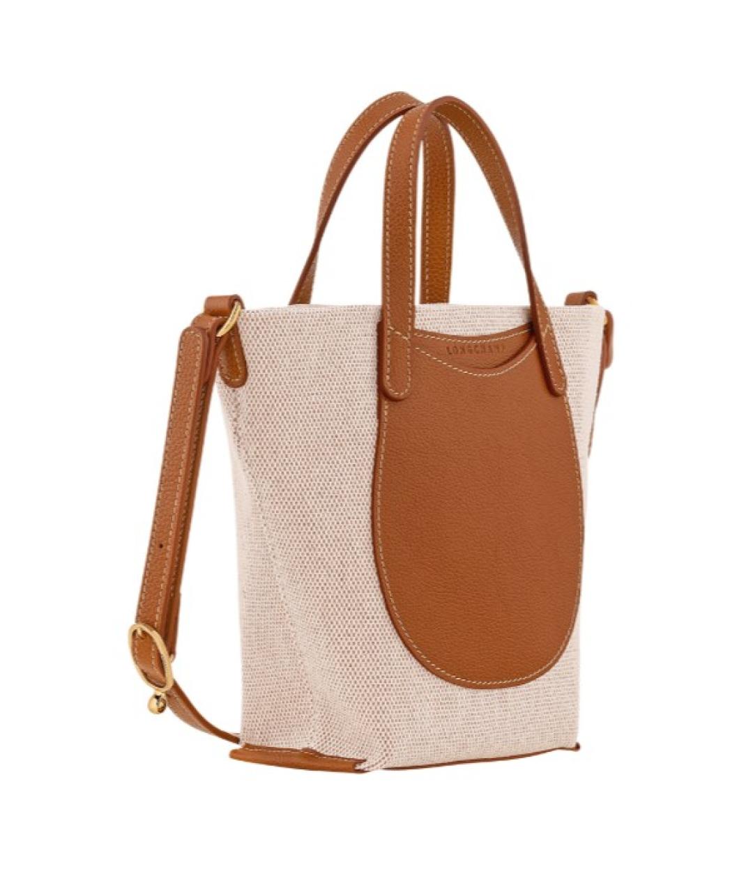 LONGCHAMP Коричневая тканевая сумка тоут, фото 2