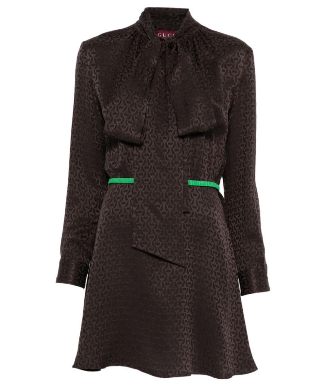 GUCCI Мульти шелковое платье, фото 1