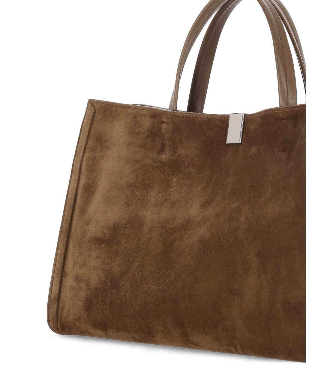PHOEBE PHILO Коричневая замшевая сумка тоут, фото 4